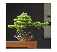 MEVZHH Saturey Simulation Potted Plant Artificial Bonsai Pine Tree 24 inch Faux Potted Pine Tree Fake Plants for Home Office Decor, Height 16 inch Artificial Tree/C