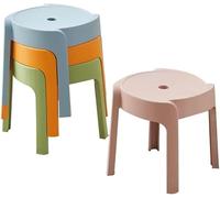 MEVZHH Set of 4 Lightweight Stackistools Waterproof Indoor Outdoor Use Liviroom Bathroom Balcony Compact Versatileniture/27 * 29,5 Cm. Lot De 4/Normal