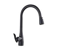 MEVZHH Shower Heads,360 ° Kitchen Sink Faucet Contemporary E Black Single Handle Brass Pull Out Kitchen Faucet with Pull Down Sprayer Present