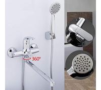 MEVZHH Shower Set Bathtub Faucets,Bathroom Bathtub Mixer Rainfall Mixer Water Taps Brass Chrome Bath Faucet Wall Mounted Bathtub Spout