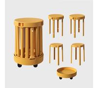 MEVZHH Stackable Bar Stools Set of Round Stools Adults Space Savingniture Home Office Classrooms Stylish Versatile/Orae/Pulley