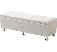 MEVZHH Storage Benches Upholstered Bench for 2Rsons Storage Ottoman Bench Entryway Change Bench Sofa Stool Household Bed End Stool/Grey/120 * 40 * 40Cm