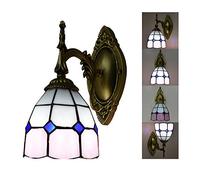 MEVZHH Style Wallps,1-Light,Stained Glass Shade Wall Light Fixtures, Modern Night Light for Bedroom Liviroom Hallway Bathroom Nightstandps