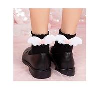 MEVZHH Sweet Socks,Harajuku Cotton Thin Section Angel Wings Love Decoration Socksgirls Student Princess Socks,Women/Black/Size