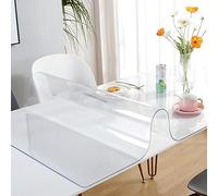MEVZHH Tablecloths,Clear PVC Table Cover Protector, 1.8Mm Waterproof Crystal Soft Plastic Tabletop Protector for Coffee Table/Bedside Table/Side Table/80 * 80Cm/31 * 31In