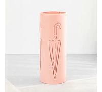 MEVZHH Umbrella Stands Hollowed Metal Umbrella Stand, Modern Umbrella Bucket Out Round Cane Umbrella Rack Cane Standstandidrain Rack for Home Office and Entryway/Pink