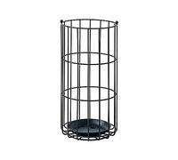 MEVZHH Umbrella Stands Round Metal Umbrella Stand, Independent Cane Umbrella Stand for Entrance Passage, Simple Umbrella Stand, Detachable Water Tray Umbrella Stand,Black/Black/Q
