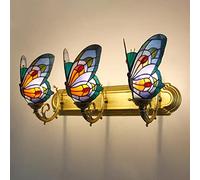 MEVZHH Wallps,Butterfly Wall Sconces, Stained Glass Kid's Room Night Light, Modern Retro Crystal Wall Light for Liviroom Bathroom Hallway Bedroom Bedsidep/3 Light B