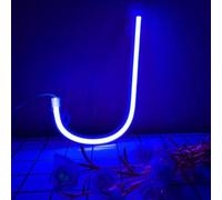 MEVZHH Wallps,Led DIY Neon Light 0-9 Light up Numbers 26 Alphabet Neonp Battery/USB Powered,P Wall Decoration, Number/Letter Illuminated Sign Neon Lights/Blue/J