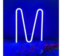 MEVZHH Wallps,Led DIY Neon Light 0-9 Light up Numbers 26 Alphabet Neonp Battery/USB Powered,P Wall Decoration, Number/Letter Illuminated Sign Neon Lights/Blue/M