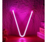 MEVZHH Wallps,Led DIY Neon Light 0-9 Light up Numbers 26 Alphabet Neonp Battery/USB Powered,P Wall Decoration, Number/Letter Illuminated Sign Neon Lights/Pink/V