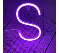 MEVZHH Wallps,Led DIY Neon Light 0-9 Light up Numbers 26 Alphabet Neonp Battery/USB Powered,P Wall Decoration, Number/Letter Illuminated Sign Neon Lights/Purple/s