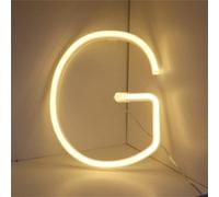 MEVZHH Wallps,Led DIY Neon Light 0-9 Light up Numbers 26 Alphabet Neonp Battery/USB Powered,P Wall Decoration, Number/Letter Illuminated Sign Neon Lights/Warm Light/G