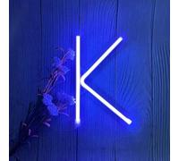 MEVZHH Wallps,Led DIY Neon Light 0-9 Light up Numbers 26 Alphabet Neonp Battery/USB Powered,P Wall Decoration, Number/Letter Illuminated Sign Neon Lights/Blue/K