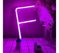 MEVZHH Wallps,Led DIY Neon Light 0-9 Light up Numbers 26 Alphabet Neonp Battery/USB Powered,P Wall Decoration, Number/Letter Illuminated Sign Neon Lights/Purple/F