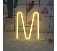 MEVZHH Wallps,Led DIY Neon Light 0-9 Light up Numbers 26 Alphabet Neonp Battery/USB Powered,P Wall Decoration, Number/Letter Illuminated Sign Neon Lights/Warm Light/M