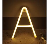 MEVZHH Wallps,Led DIY Neon Light 0-9 Light up Numbers 26 Alphabet Neonp Battery/USB Powered,P Wall Decoration, Number/Letter Illuminated Sign Neon Lights/Warm Light/a