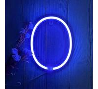 MEVZHH Wallps,Led DIY Neon Light 0-9 Light up Numbers 26 Alphabet Neonp Battery/USB Powered,P Wall Decoration, Number/Letter Illuminated Sign Neon Lights/Blue/O