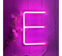 MEVZHH Wallps,Led DIY Neon Light 0-9 Light up Numbers 26 Alphabet Neonp Battery/USB Powered,P Wall Decoration, Number/Letter Illuminated Sign Neon Lights/Pink/E