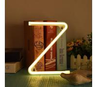 MEVZHH Wallps,Led DIY Neon Light 0-9 Light up Numbers 26 Alphabet Neonp Battery/USB Powered,P Wall Decoration, Number/Letter Illuminated Sign Neon Lights/Warm Light/Z
