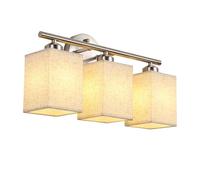 MEVZHH Wallps,Retro Wall Light Bathroom Chrome, Wallp Mirror Bathroomp, 3 Way, E27, Fabricpshade, Country Style Rustic Mirror Light Made of Metal for Liviroom Bedroom