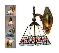 MEVZHH Wallps,Style Wallp & Sconces, 1-Light,Stained Glass Shade Wall Light Fixtures, Modern Night Light for Bedroom Liviroom Hallway Bathroom Nightstandps
