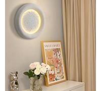 MEVZHH Wallps,Wabi-Sabi Modern Wall Light Handmade Resin Moon Wallp Led Creme Wallp Warm Light Decoration Liviroomp Corridor Wallp Bedroom Circular Wall Sconce/P1