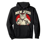 Mew Jitsu Brazilian Jiu Jitsu Martial Arts Cat Lover Pullover Hoodie
