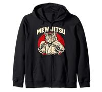 Mew Jitsu Brazilian Jiu Jitsu Martial Arts Cat Lover Zip Hoodie