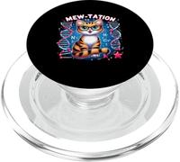 Mew-tation Funny Cat Science DNA Cells Biology Teacher PopSockets PopGrip for MagSafe