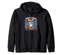 Mew-tation Funny Cat Science DNA Cells Biology Teacher Zip Hoodie