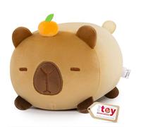 Mewaii 16'' Soft Capybara Plush Pillow - Adorable Cuddle Plush Toy, Squishy Stuffed Animal for Kids, Adults, and Plushie Lovers, Perfect for Hugging and Relaxing