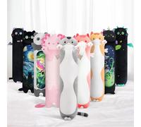 Mewaii 28in Long Cat Plush Pillows Stuffed Animals Squishy Pillows - Plushie Cute Kitty Sleeping Hugging Plush Pillow Soft Toys for Kids(Gray)