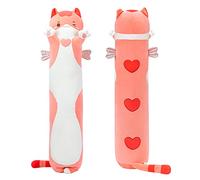 Mewaii 36in Long Cat Plush Pillows Stuffed Animals Squishy Pillows - Plushie Cute Kitty Sleeping Hugging Plush Pillow Soft Toys for Kids(Pink)