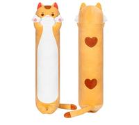 Mewaii 44in Long Cat Plush Pillows Stuffed Animals Squishy Pillows Plushie Cute Kitty Sleeping Hugging Plush Pillow Soft Toys for Kids(Orange) Brown Cat Body Pillow