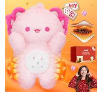 Mewaii Axolotl Microwavable Unscented 0.9lbs Volcanic Rock Heating Pad 50-Minute Lasting Warmth Heatable Stuffed Animals Plush for Period Cramps Menstruation Stress Relief Gifts for Girls Women