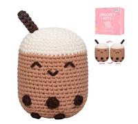 Mewaii Crochet Kit for Beginners Level 1 with 40% Extra Eco-Friendly Pre-Started Easy Yarn, Step-by-Step Video Tutorials for Adults and Kids (Multi-Emotion Boba)