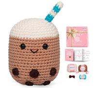 Mewaii Crochet Kit for Beginners Level 1 with 40% Extra Pre-Started Easy Yarn, Step-by-Step Video Tutorials for Adults and Kids (Boba)