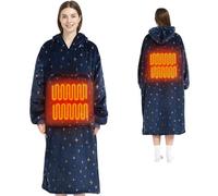 Mewaii Extra Long Oversized Wearable Blanket Hoodie with 3 Level Electric Heating Settings, Super Soft Warm Cozy Flannel Sherpa Hooded Sweatshirt with Giant Pocket, Gifts for Women Men Teens