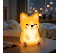 Mewaii Huggwaii Corgi Dog Night Light for Kids, 3 Brightness Levels Silicone Nursery Dog Lamp, 30 Min Timer&Rechargeable Cute Puppy Kids Night Light for Bedroom,Corgi Gifts for Boys,Baby Room Decor