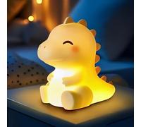 Mewaii Night Light Kids - 3 Level Dimmable Silicone Dinosaurs Lamp with 4 White Noise, Cute Baby Night Light Rechargeable Touch Lamp,Dinosaur Toys Gifts for Boys Toddler Room Decor