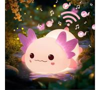 Mewaii Night Light Kids - 4 Soothing Baby White Noise+3 Dimmable Brightness Level+Timer Nightlight, USB Rechargeable Axolotl Night Lamp for Room Decor, Axolotl Gifts for Girls