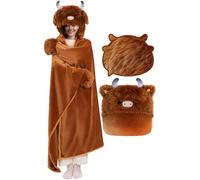 Mewaii Oversized Wearable Blanket Hoodie - Kawaii Highland Cow Hooded Cloak, Soft Plush Flannel Blanket Hoodie, Unisex Cozy Blanket as Birthday Gifts for Women Girls (51.2"x62.2")
