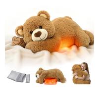 Mewaii Weighted Brown Bear Plush with Microwave Head Pad - 23 inch Weighted Stuffed Animal Adjustable, Heatable & Coolable Plushie Pillow for Cuddle, Gifts for Women Kids Girls (2.3KG)