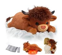 Mewaii Weighted Highland Cow Plush with Microwave Heat Pad - 2.3KG Weighted Stuffed Animal Adjustable, Heatable & Coolable Plushies for Cuddle, Gifts for Girls Kids(23 Inch)