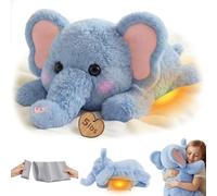 Mewaii Weighted Stuffed Animal with Microwave Heat Pad - 23inch Weighted Elephant Plush with Adjustable, Heatable & Coolable Bag for Cuddly Companion for Adults Kids(5.0Lbs)