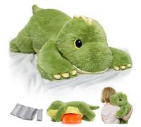 Mewaii Weighted Teddy Dinosaur Plush, Heat & Cool, 2.3kg | Adjustable Comfort, Huggable Shape, Microwaveable Removable Inner Pad, Machine-Washable Cover, Gifts For Boys & Girls