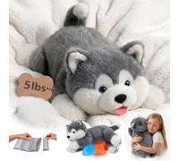 Mewaii Weighted Teddy Stuffed Animals with Microwavable Heating Pad, 2.3KG 58CM Adjustable, Heatable & Coolable Dog Plush for Realistic Hug, Removable Inner Pad, Plush Gifts for Kids
