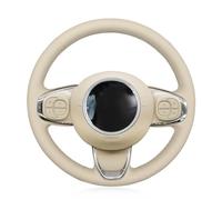 MEWANT Beige Faux Leather Steering Wheel Cover for Fiat 500 2015-2021 / 500C 2016-2021