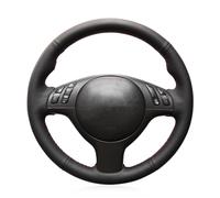 MEWANT Car Steering Wheel Cover for 3 Series E46 2000-2006 5 Series E39 2000-2003 Hand Sewing Microfiber Leather Steering Wheel Wrap